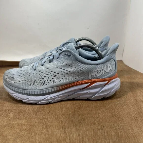Hoka One One Clifton 8 Womens Size 10.5 Blue Athletic Running Shoes Sneakers - Picture 3 of 10